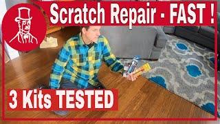 How to repair a scratch on  engineered hardwood floor: compare 3 scratch repair kits