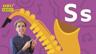 ABECEDARIO: Letra S - S de Saxofón - Sa Se Si So Su - 123 Andrés - "Canta las Letras"