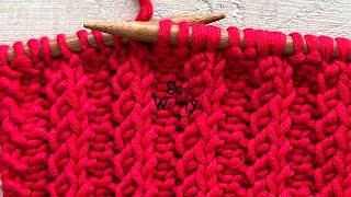 How to knit a One-row stitch pattern for Scarves (reversible and it doesn't curl) So Woolly