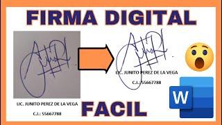 COMO HACER UNA FIRMA DIGITAL EN WORD | FIRMA DIGITAL 2024 | APRENDE A CREAR TU FIRMA DIGITAL FACIL