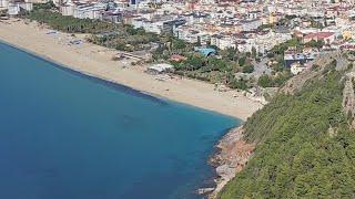 Panorama Cleopatra Beach. Turkey Alanya. 4K