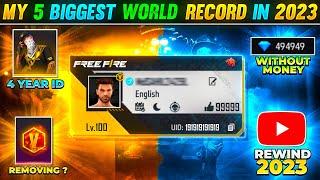 MY 5 BIGGEST WORLD RECORD IN 2023  - कोई नहीं कर पाएगा मेरे अलावा || FREE FIRE 