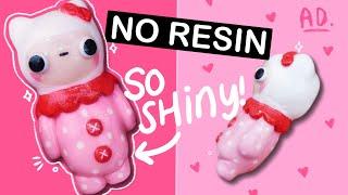 how to make *shiny* CUSTOM FIGURES without polymer clay OR resin - air dry clay craft AD