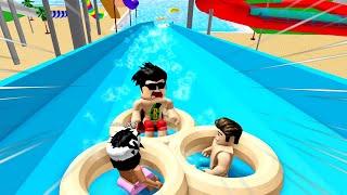 ÇILGIN SU PARKINA GİTTİK!! - Roblox Aqualiana Water park