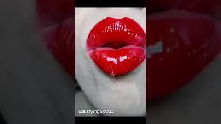 ASMR red Lipss most of the video #satisfyingsobuz