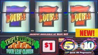 NEW! 9 line DOUBLE GOLD + 5x 10x Times Pay Quick Hits + 8x Crystal Bells + Lucky 4 Leaf Clover slots