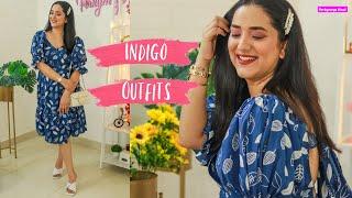 Stylish Indigo Kurtis, Dresses, Kaftans n more | Indigo Outfits Lookbook | Perkymegs Hindi