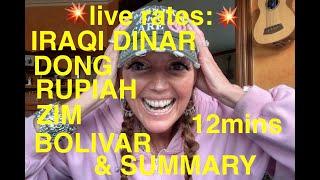 IRAQI DINAR DONG RUPIAH ZIM & BOLIVAR LIVE RATES & SUMMARY #iraqidinar #dinar #dong #rupiah #zim