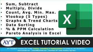 Excel Full Course Tutorial Video 1 in Hindi @aytcomputer