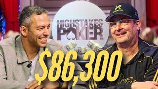 Nervous Phil Hellmuth! $86,300 All-In Sweat on High Stakes Poker!