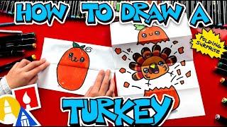 How To Draw A Turkey Jumping Out Of A Pumpkin