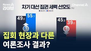 집회 현장과 다른 여론조사 결과…중도층 때문? / 채널A / 뉴스A 라이브