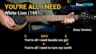 You're All I Need - White Lion (Easy Guitar Chords Tutorial with Lyrics)