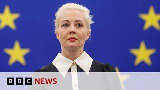 Yulia Navalnaya addresses European Parliament after Alexei Navalny's death | BBC News