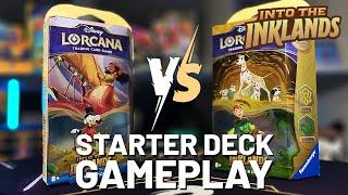 Disney Lorcana Into The Inklands Starter Deck Full Match Gameplay