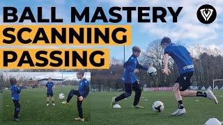 Scanning - Passing - Ball Mastery | Small Group Training | Soccer Drills - Football Exercises