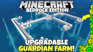 Minecraft Bedrock: UPGRADABLE Guardian Farm! Simple/Working! Minecraft 1.21 Tutorial