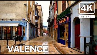 Valence, beautiful city in France , walking tour 4K 