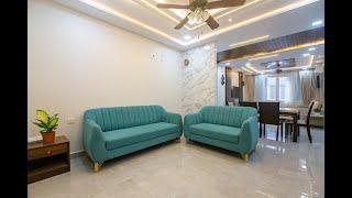 3BHK Modern Elegant Apartment Interiors @SMR Vinay Fountainhead | Aristo Wardrobes & Acrylic Kitchen