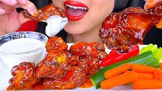 ASMR CHICKEN WINGS *EXTRA SAUCY* (SAVORY EATING SOUNDS) EATING SHOW | ASMR Phan