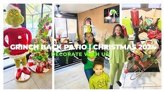 Grinch Theme Back Patio | Christmas 2024 | Decorate with Us