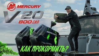 Тест моторов  MERCURY 400 V10  спарка  20 цилиндров!!! и 800 лошадей!!!  Катера и лодки. #тестдрайв