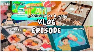 (Eng) lockdown vlog  Ghibli movies & Korean food  Rainy day aesthetic vlog 