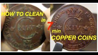 How to GENTLY CLEAN Copper Coin with Olive Oil in 7 min