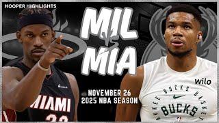 Milwaukee Bucks vs Miami Heat Full Game Highlights | Nov 26 | 2025 NBA Season