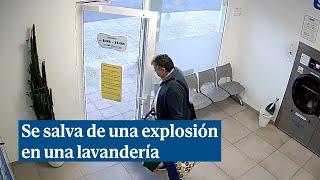 Un cliente se salva de una tremenda explosión en una lavandería de A Coruña