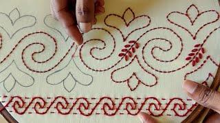 How to stitch nakshi kantha from start to end without knot,Kantha embroidery slowly for beginners