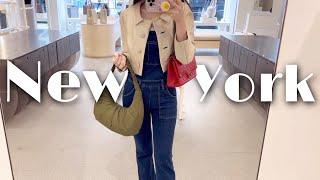 vlog of strolling in New York park, SoHo gelato café, bag shop