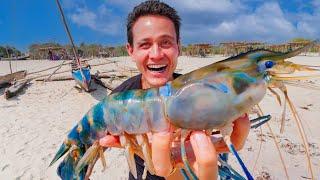 Huge SHRIMP BBQ in Madagascar!!  Street Food Tour + Avenue of the Baobabs 