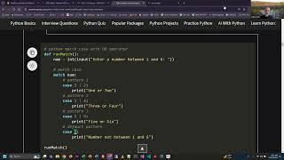 Programming in Python - Intro to Match / Case Statements - Bonus Lecture - Fall 2024