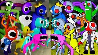 New Rainbow Friends VS Survivor Rainbow Monsters (New Phases)  FNF New Mod (Roblox Rainbow Friends)