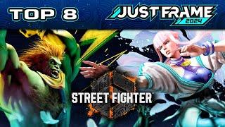 Just Frame 2024 SF6 Top 8 (Manon Kimberly Blanka M Bison Luke) Street Fighter 6 Tourney