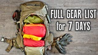 7 day backpacking gear list - real tested loadout (4K) | Taival Outdoors
