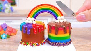 Tasty Rainbow Chocolate Cake  ミニチュアレインボーチョコレートケーキデコレーション