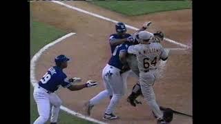 Pittsburgh Pirates vs Los Angeles Dodgers (June 28, 1998) "Jason Kendall Dots Gary Sheffield's Eye"