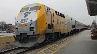 VIA 73 at the Chatham VIA station. Jan 4, 2023