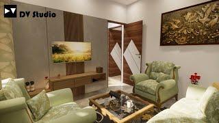 Living room Interior | 25x50 House Plan || DV Studio