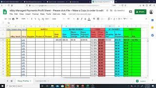 eBay Managed Payments Fees and Profit Excel Sheet