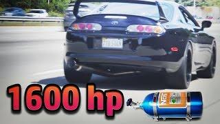 Toyota Supra Single Turbo 1600hp ( rolling antilag, 2 step, Accelerations, Highway Pulls etc )