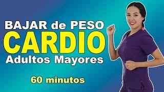 60 minutos de CARDIO para Bajar de Peso en casa para Adultos Mayores