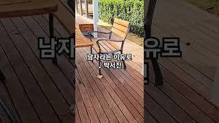 햇볕이 따뜻한 날 야외 테라스에서 #나무벤치 #박서진 #남자라는이유로 #오후의_휴식 #트로트