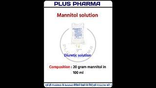 mannitol solution | iv fluids | use | dose | #ivfluids #medicine #injection #pluspharma #shorts