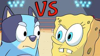 BLUEY vs SPONGEBOB CARTOON RAP BATTLE