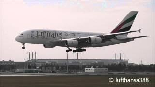 Emirates A380 Very Hard Landing at Munich Airport