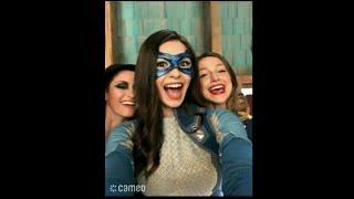 Melissa benoist with Nicole maines and Chyler leigh on set Supergirl season 6 #39