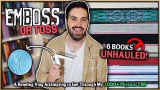 Reading or Unhauling My 1,000+ Physical Book TBR  Emboss or Toss Vlog